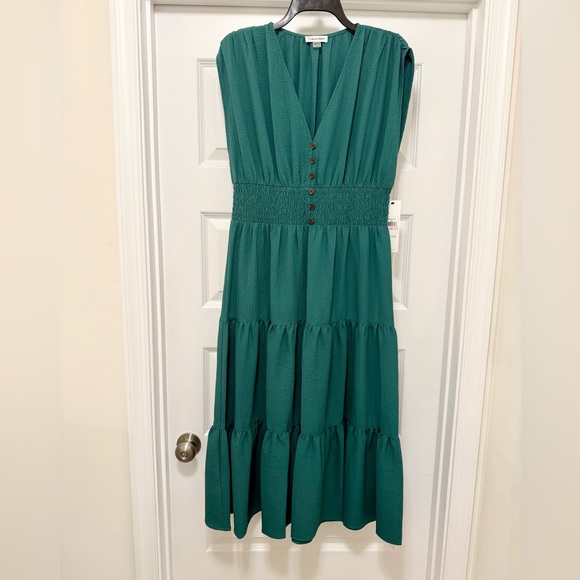 Calvin Klein Dresses & Skirts - Calvin Klein Green Maxi Dress with V-Neck
